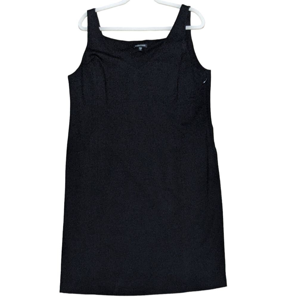 Eileen Fisher black sleeveless night out cocktail dress size XL